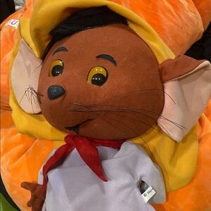 Warner Bros. Speedy Gonzales Vintage Mouse Plush with Red Shorts and Yellow Hat
